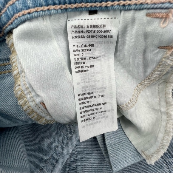 Hollister Cuffed Raw Hem Denim Jean Shorts Size 24 Women’s - Picture 5 of 10